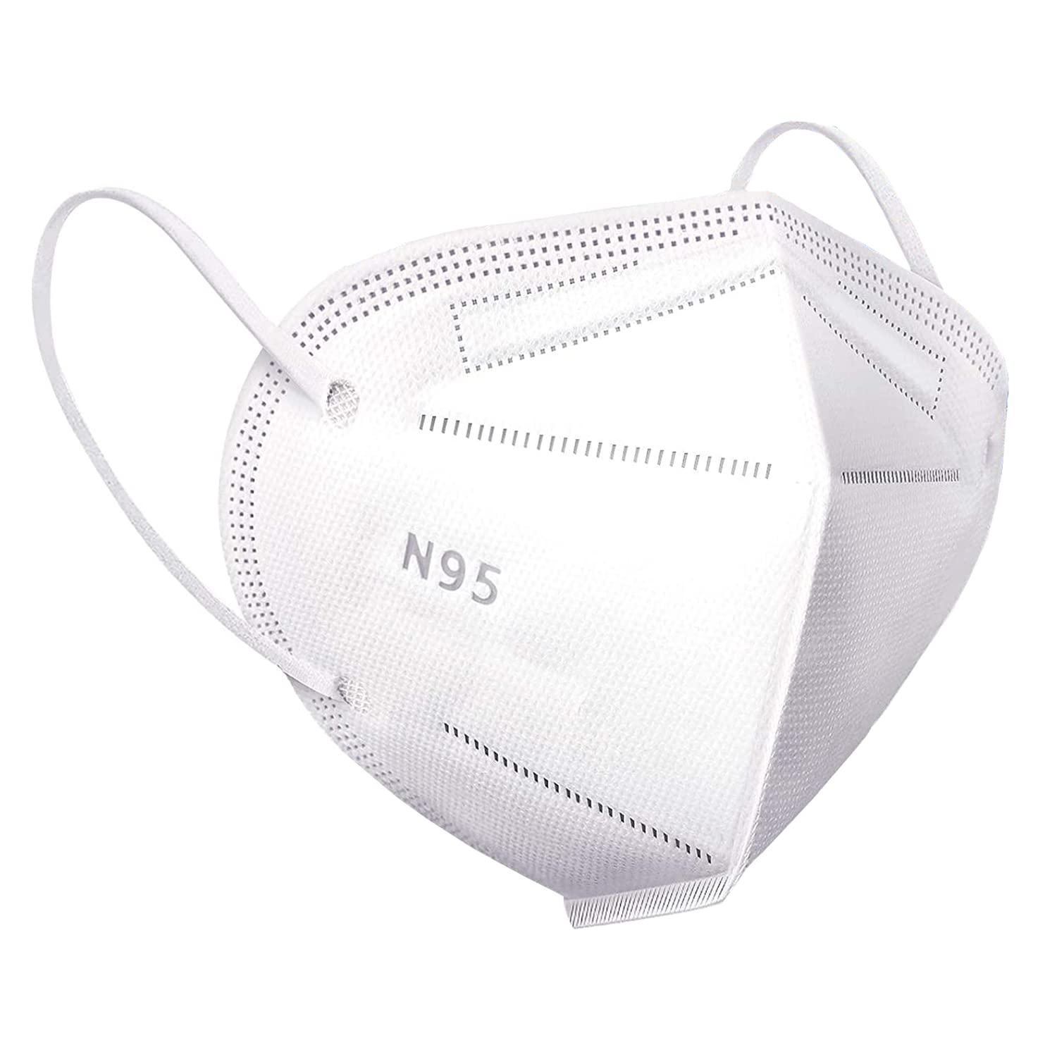 n95 reusable unisex face mask, 5 layered filtration with melt blown and hot air cotton layers (white, pack of 10)